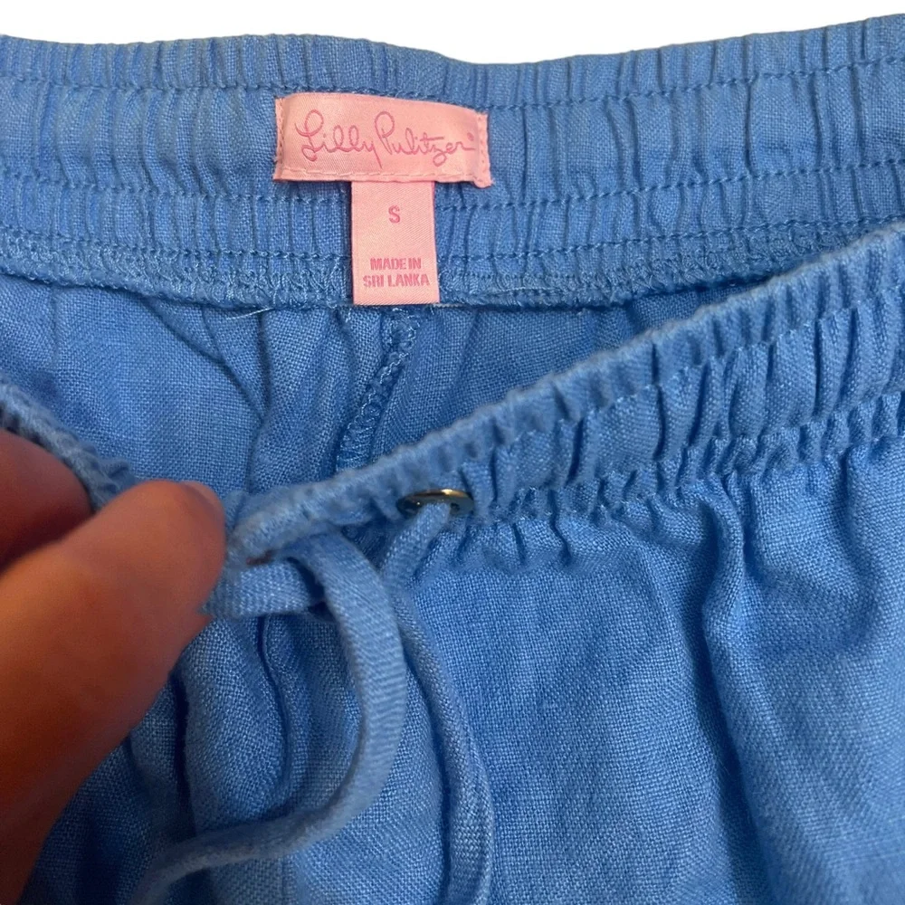 Lilly Pulitzer Baybreeze Linen Shorts Beckon Blue Size Small - Picture 5 of 8